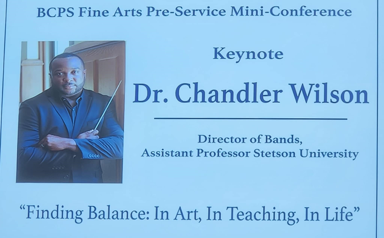 Director of Bands Delivers Keynote Address on Work-Life Balance at Broward County Public Schools Conference