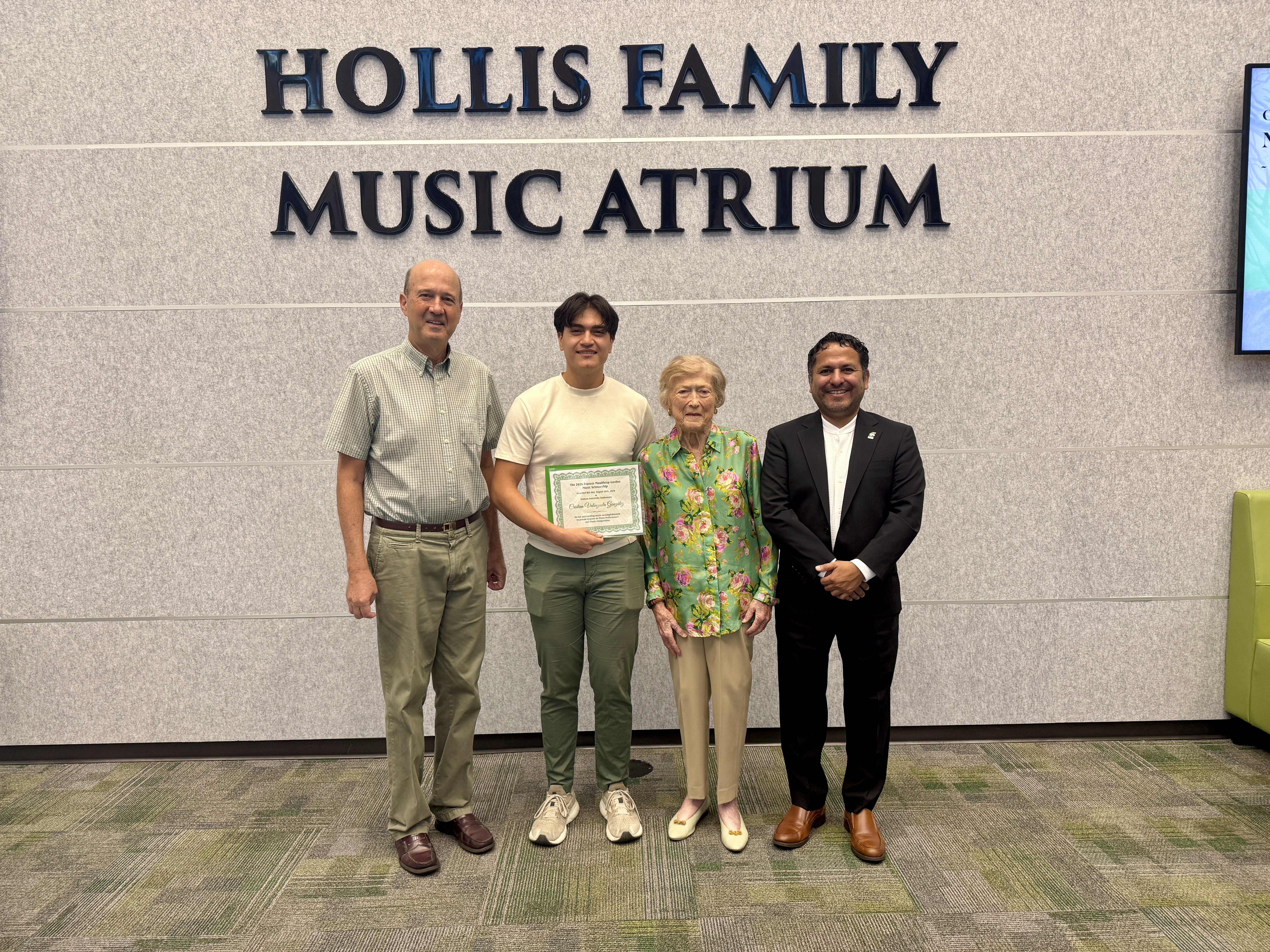 Christian Valenzuela Gonzalez Selected as Recipient of Scholarship from Jim and Frances Gordon